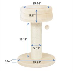 Frisco 24.8-in Heavy Duty Faux Fur Cat Tree, Cream slide 2 of 6