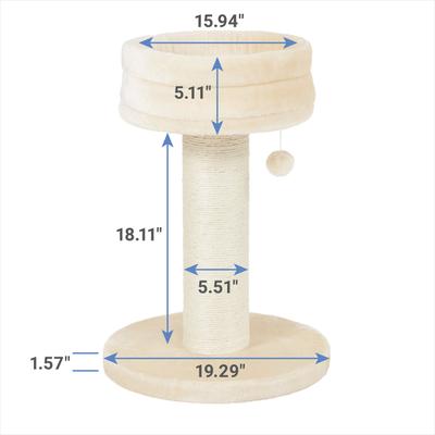 Show full view: Frisco 24.8-in Heavy Duty Faux Fur Cat Tree, Cream slide 3 of 8