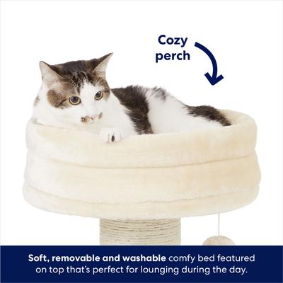 Show full view: Frisco 24.8-in Heavy Duty Faux Fur Cat Tree, Cream slide 4 of 8