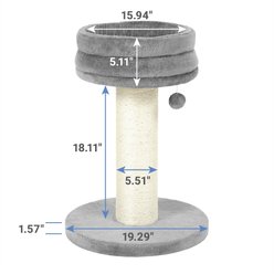 Frisco 24.8-in Heavy Duty Faux Fur Cat Tree, Gray slide 2 of 6