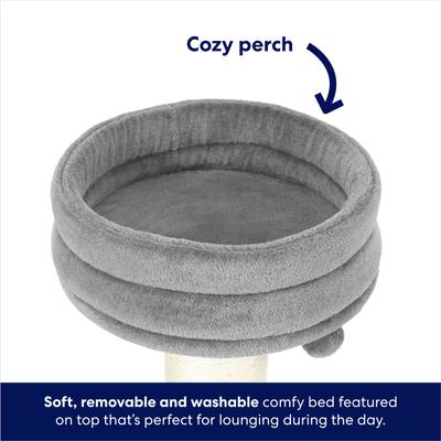 Show full view: Frisco 24.8-in Heavy Duty Faux Fur Cat Tree, Gray slide 5 of 8