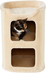 Frisco 24-in 2-Story Faux Fur Cat Condo, Cream