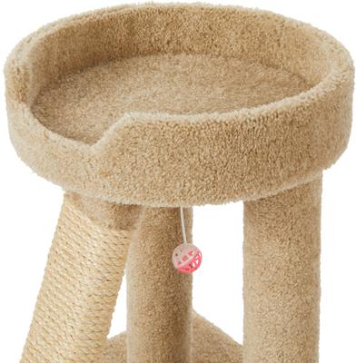 Show full view: Frisco 24-in Real Carpet Wooden Cat Scratching Perch with Toy, Beige slide 3 of 6