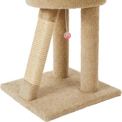 Show full view: Frisco 24-in Real Carpet Wooden Cat Scratching Perch with Toy, Beige slide 4 of 6