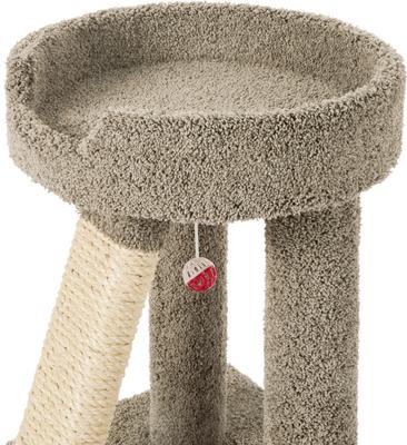 Show full view: Frisco 24-in Real Carpet Wooden Cat Scratching Perch with Toy, Gray slide 3 of 6