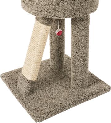 Show full view: Frisco 24-in Real Carpet Wooden Cat Scratching Perch with Toy, Gray slide 4 of 6