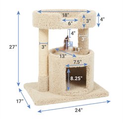 Frisco 27-in Real Carpet Cat Tree with Condo & Oval Perch, Beige slide 2 of 4