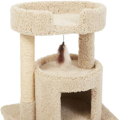 Show full view: Frisco 27-in Real Carpet Cat Tree with Condo & Oval Perch, Beige slide 3 of 6