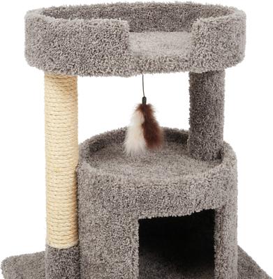 Show full view: Frisco 27-in Real Carpet Cat Tree with Condo & Oval Perch, Gray slide 4 of 7