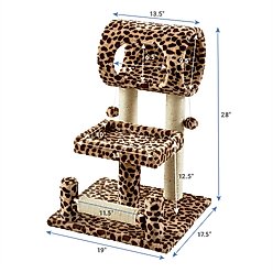 Frisco 28-in Faux Fur Cat Tree, Animal Print slide 2 of 6