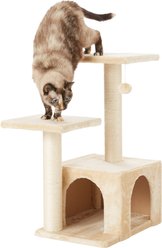 Frisco 28-in Faux Fur Cat Tree & Condo, Cream
