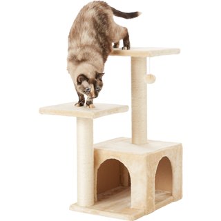 Frisco 28-in Faux Fur Cat Tree & Condo, Cream slide 1 of 6