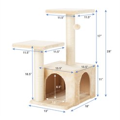 Frisco 28-in Faux Fur Cat Tree & Condo, Cream slide 2 of 6