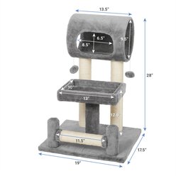 Frisco 28-in Faux Fur Cat Tree, Gray slide 2 of 7