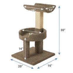 Frisco 30-in Real Carpet Solid Wood Cat Tree, Gray slide 2 of 4