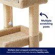 Show in main carousel: Frisco 32-in Real Carpet Solid Wood Cat Tree with Toy, Beige slide 4 of 7