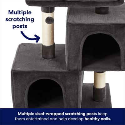 Show full view: Frisco 33-in Faux Fur Cat Tree & Condo, Dark Charcoal slide 3 of 8