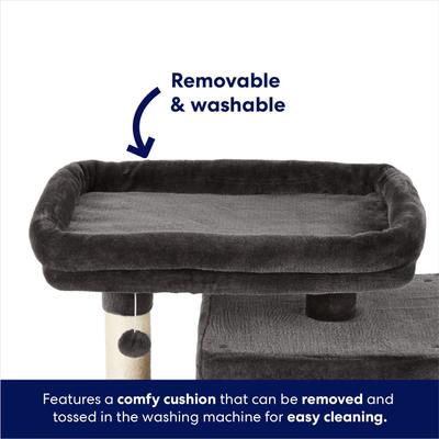 Show full view: Frisco 33-in Faux Fur Cat Tree & Condo, Dark Charcoal slide 4 of 8