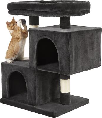 Show full view: Frisco 33-in Faux Fur Cat Tree & Condo, Dark Charcoal slide 5 of 8
