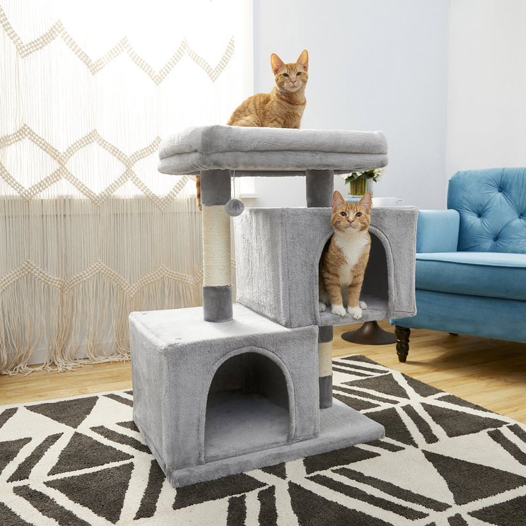KAMABOKO 39-in Indoor Natural Sisal Cat Tree with Scratching Posts, Hand-Woven Condo & Top Perch