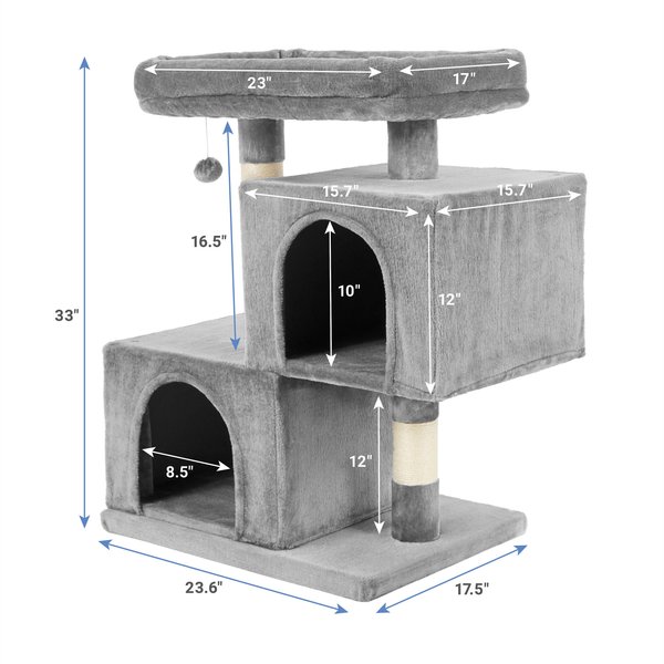 Frisco 33-in Faux Fur Cat Tree & Condo www.chewy.com