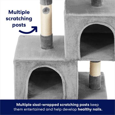 Show full view: Frisco 33-in Faux Fur Cat Tree & Condo, Gray slide 3 of 8