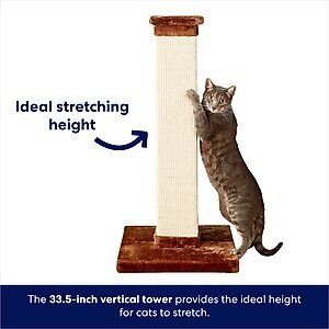 Frisco 33-in Heavy Duty Sisal Cat Scratching Post, Brown