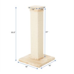 Frisco 33-in Heavy Duty Sisal Cat Scratching Post, Cream slide 2 of 6