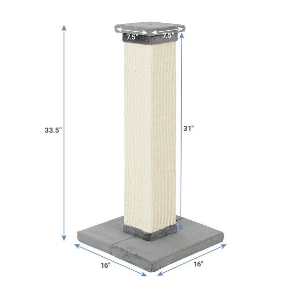 Show full view: Frisco 33-in Heavy Duty Sisal Cat Scratching Post, Gray slide 2 of 7