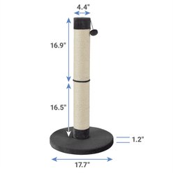 Frisco 35-in Heavy Duty Sisal Cat Scratching Post with Toy, Dark Charcoal slide 2 of 5