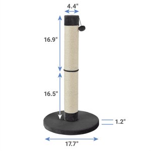 Frisco 35-in Heavy Duty Sisal Cat Scratching Post with Toy, Dark Charcoal