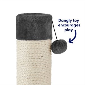 Frisco 35-in Heavy Duty Sisal Cat Scratching Post with Toy, Dark Charcoal