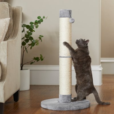 Frisco Frisco 35-in Heavy Duty Sisal Cat Scratching Post with Toy, Gray