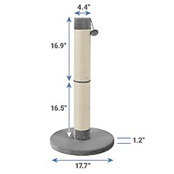 Frisco 35-in Heavy Duty Sisal Cat Scratching Post with Toy, Gray slide 2 of 5