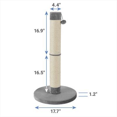 Show full view: Frisco 35-in Heavy Duty Sisal Cat Scratching Post with Toy, Gray slide 2 of 7