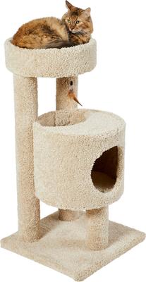 Show full view: Frisco 36-in Real Carpet Wooden Cat Tree with Condo, Beige slide 4 of 9