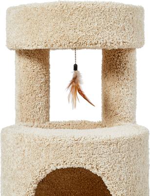 Show full view: Frisco 36-in Real Carpet Wooden Cat Tree with Condo, Beige slide 6 of 9
