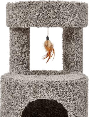 Show full view: Frisco 36-in Real Carpet Wooden Cat Tree with Condo, Gray slide 5 of 8