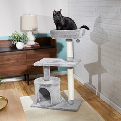 Frisco 38-in Cat Tree with Condo, Top Perch & Toy, Gray slide 1 of 5