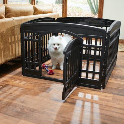 Frisco Frisco 4-Panel Plastic Exercise Dog Playpen, 24"H, Black