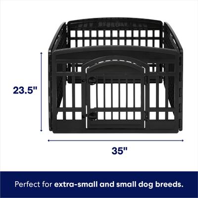 Show full view: Frisco 4-Panel Plastic Exercise Dog Playpen, 24"H, Black slide 3 of 12