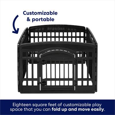 Show full view: Frisco 4-Panel Plastic Exercise Dog Playpen, 24"H, Black slide 6 of 12