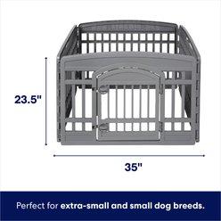 Frisco 4-Panel Plastic Exercise Dog Playpen, 24"H, Gray slide 2 of 9