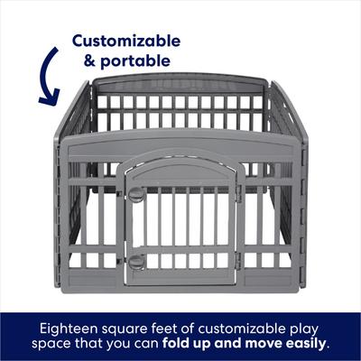 Show full view: Frisco 4-Panel Plastic Exercise Dog Playpen, 24"H, Gray slide 5 of 11