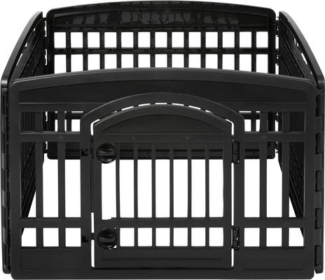 Show full view: Frisco 4-Panel Plastic Exercise Playpen, Black + Dog Training & Potty Pads, 22 x 23-in, 150 count, Unscented slide 2 of 9