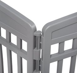 Frisco 4-Panel Plastic Exercise Playpen, Gray + Dog Training & Potty Pads, 22 x 23-in, 150 count, Unscented slide 2 of 9