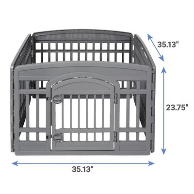 Show full view: Frisco 4-Panel Plastic Exercise Playpen, Gray + Dog Training & Potty Pads, 22 x 23-in, 150 count, Unscented slide 3 of 10