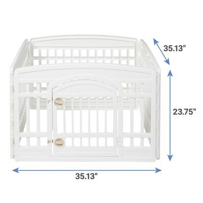 Show full view: Frisco 4-Panel Plastic Exercise Playpen, White + Dog Training & Potty Pads, 22 x 23-in, 150 count, Unscented slide 3 of 9
