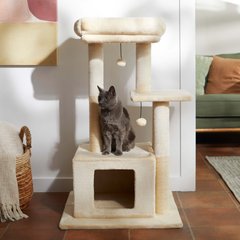 Frisco 40-in Faux Fur Cat Tree & Condo, Cream