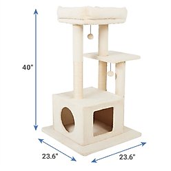Frisco 40-in Faux Fur Cat Tree & Condo, Cream slide 2 of 5